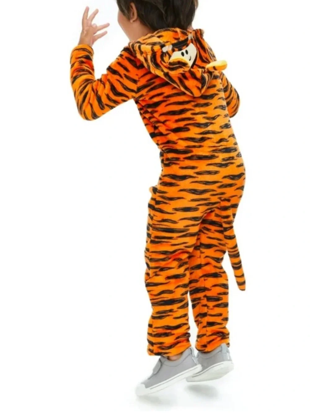Disney Winnie the Pooh Tigger Fleece Zip Up Cosplay Coverall Tail Size 5 - Picture 3 of 14